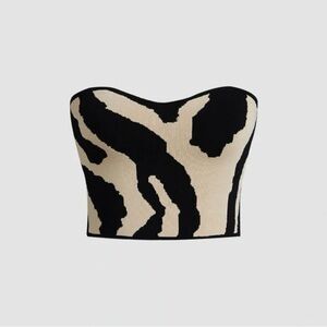 NWT Commense Stylish Black and Cream Tube Top - Large